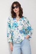 Medicine bluzka damska z wiskozy biała w kwiaty