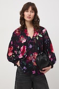 Medicine bluzka damska z wiskozy czarna w kwiaty