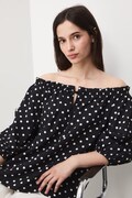 Medicine bluzka hiszpanka damska z wiskozą czarna w groszki