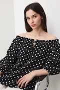 Medicine bluzka hiszpanka damska z wiskozą czarna w groszki
