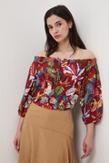 Medicine bluzka hiszpanka damska z wiskozą wielokolorowa z motywem zwierzęcym