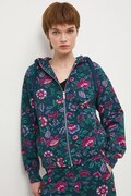 Medicine bluza damska kolor turkusowy z kapturem wzorzysta