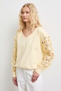 Bluza damska z ażurowymi wstawkami żółta RS26-BLDB01
