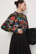 Medicine koszula damska z wiskozy czarna w kwiaty