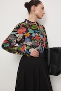 Medicine koszula damska z wiskozy czarna w kwiaty