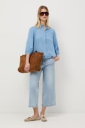Medicine koszula damska z lyocellu niebieska gładka