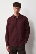 Koszula męska lniana bordowa RS26-KDM071
