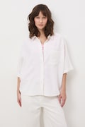 Koszula damska z lnem gładka biała RS26-KKD700