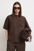 Koszula damska z wiskozą brązowa RS26-KKD904