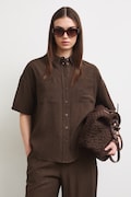 Koszula damska z wiskozą brązowa RS26-KKD904
