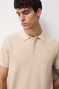 Medicine polo bawełniane męskie kolor beżowy melanżowy