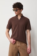 Medicine polo męskie bawełniane z elastanem brązowe