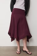 Medicine spódnica asymetryczna z modalem bordowa gładka