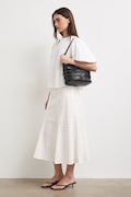 Spódnica trapezowa bawełniana biała RS26-SDD908