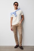 Jeansy slim fit męskie beżowe RS26-SJM605