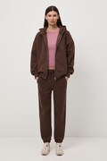 Medicine spodnie dresowe damskie z bawełną brązowe regular waist