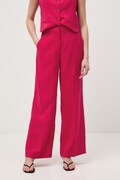 Spodnie wide leg damskie z wiskozą różowe high waist RS26-SPD600
