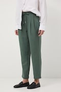 Medicine spodnie chinos damskie z lnem zielone regular waist