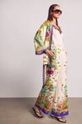 Medicine spodnie wide leg damskie z wiskozą multicolor high waist