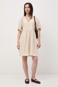 Medicine oversized φόρεμα με λινό μπεζ απλό