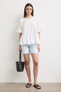 Šortky dámské bavlněné high waist modré high waist RS26-SZD902