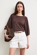 Medicine szorty chino damskie bawełniane białe high waist