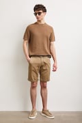 Medicine szorty chino męskie bawełniane z elastanem brązowe regular waist