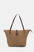 Torebka shopper damska pleciona beżowa RS26-TOD718