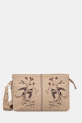 Torebka crossbody damska z imitacji skóry z aplikacją beżowa RS26-TOD908