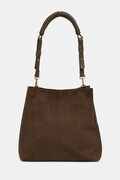Kabelka typu shopper dámska z imitácie semišu zelená RS26-TOD910