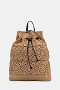 Medicine plecak worek damski pleciony beżowy