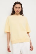 Bavlnené tričko dámske interlock bez vzoru žltá farba RS26-TSD040