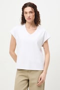 Bavlněné tričko dámské interlock bez vzoru bílá barva RS26-TSD041