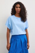 T-shirt damski bawełniany z efektem sprania niebieski RS26-TSD080