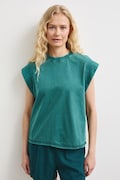 T-shirt damski bawełniany z efektem sprania turkusowy RS26-TSD0B1