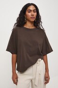Medicine T-shirt oversize damski bawełniany brązowy