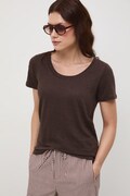 Medicine T-shirt damski lniany brązowy