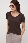 Medicine T-shirt damski lniany brązowy