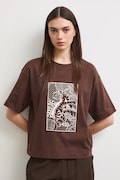 T-shirt damski bawełniany brązowy RS26-TSD900