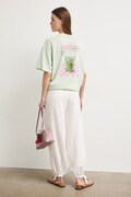 T-shirt oversize damski bawełniany zielony RS26-TSDA08
