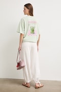 T-shirt oversize damski bawełniany zielony RS26-TSDA08