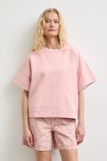 T-shirt oversize damski bawełniany gładki różowy RS26-TSDB13