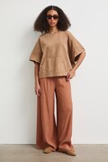 T-shirt oversize damski bawełniany gładki żółty RS26-TSDB13