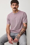 Bavlnené tričko pánske zo štruktúrovanej pleteniny s elastanom fialová farba RS26-TSM042