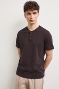 Polo tričko pánske bavlnené s efektom prania hnedé RS26-TSM090