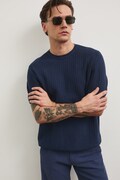 T-shirt swetrowy męski bawełniany granatowy RS26-TSM706