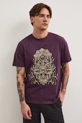 T-shirt bawełniany z nadrukiem fioletowy RS26-TSM805
