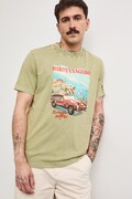 T-shirt męski bawełniany z nadrukiem zielony RS26-TSMA10