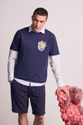 Medicine T-shirt męski bawełniany z elastanem granatowy