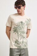 T-shirt męski bawełniany z nadrukiem beżowy RS26-TSMB17